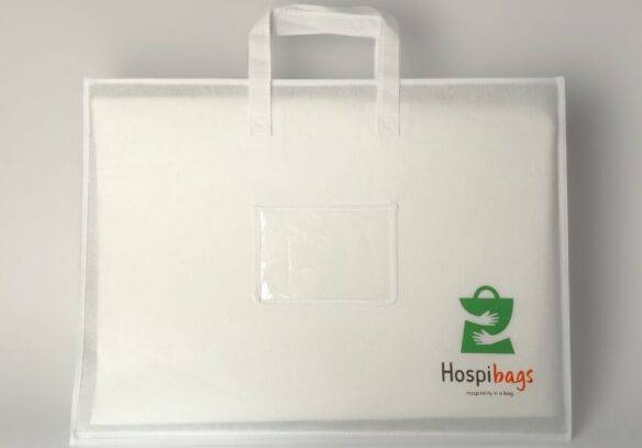 sac dossier patient blanc avec logo Hospibags