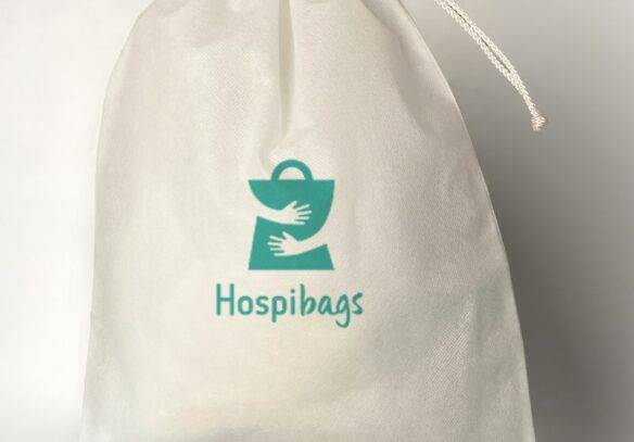 sac pochon blanc avec logo hospibags