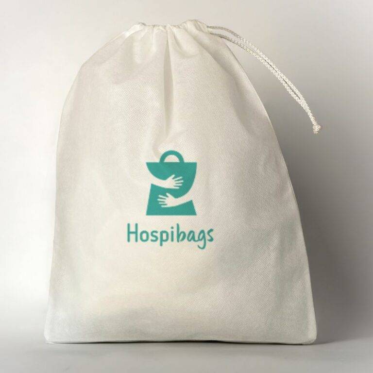 sac pochon blanc avec logo hospibags